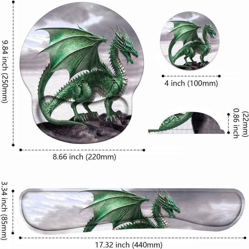 Keyboard Wrist Rest Mouse Pad Wrist Support Set Coasters, Non - Slip PU Base, Ergonomic for Home Office Work Study, Easy Typing Wrist Pain Relief