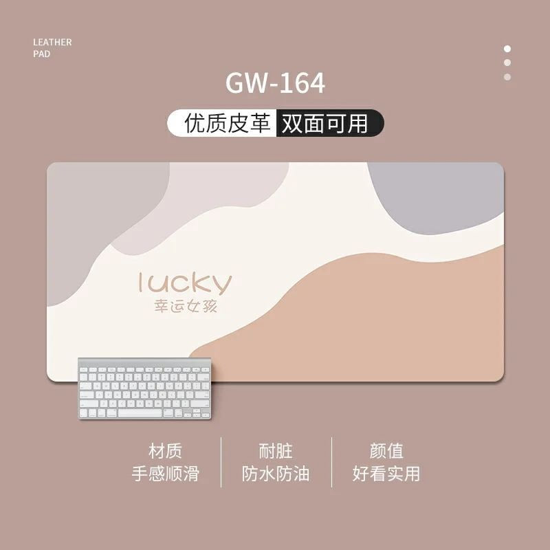 Pattern Company LOGO Mouse Pad PU Non-Slip Odorless And Stain-Resistant Leather Desk Mat Large Desk Mat