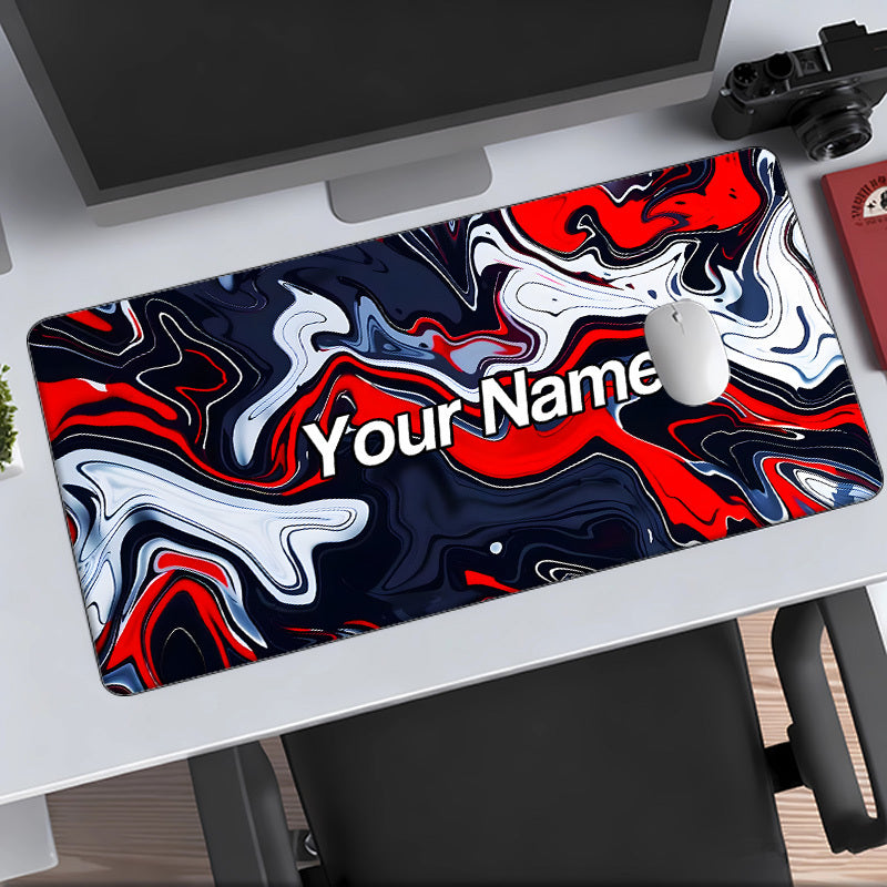 Mouse Pads Featuring a Red Marble Fluid Design, Customizable with Names, Perfect for Office Employees, Gamers, And Equipped with Non-Slip Rubber Bases. an Excellent Gift Choice for Loved Ones