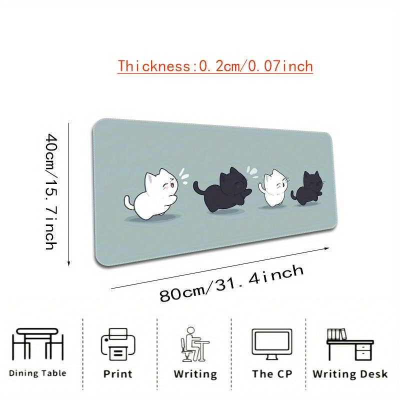 1pc a Cute Cat Design Non-Slip Desk Mat, Thickened And Enlarged for Gaming Or Office Purposes