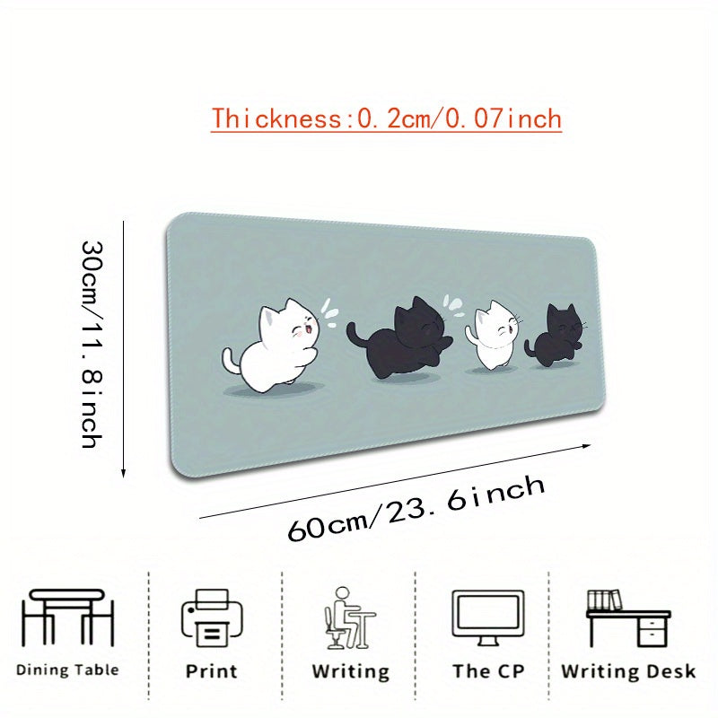 1pc a Cute Cat Design Non-Slip Desk Mat, Thickened And Enlarged for Gaming Or Office Purposes