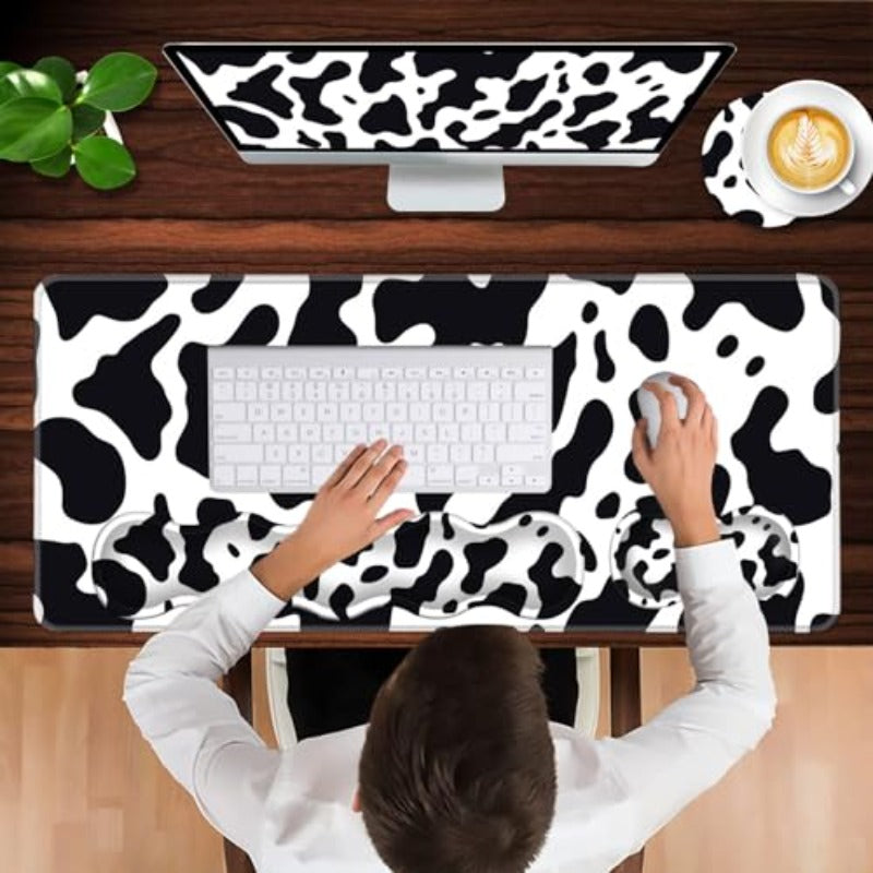 Keyboard Wrist Rest and Mouse Pad with Wrist Port Set Ergonomic CoasterMemory Foam Easy Typing Pain Relief Large XL Desk Mat 31. 5\