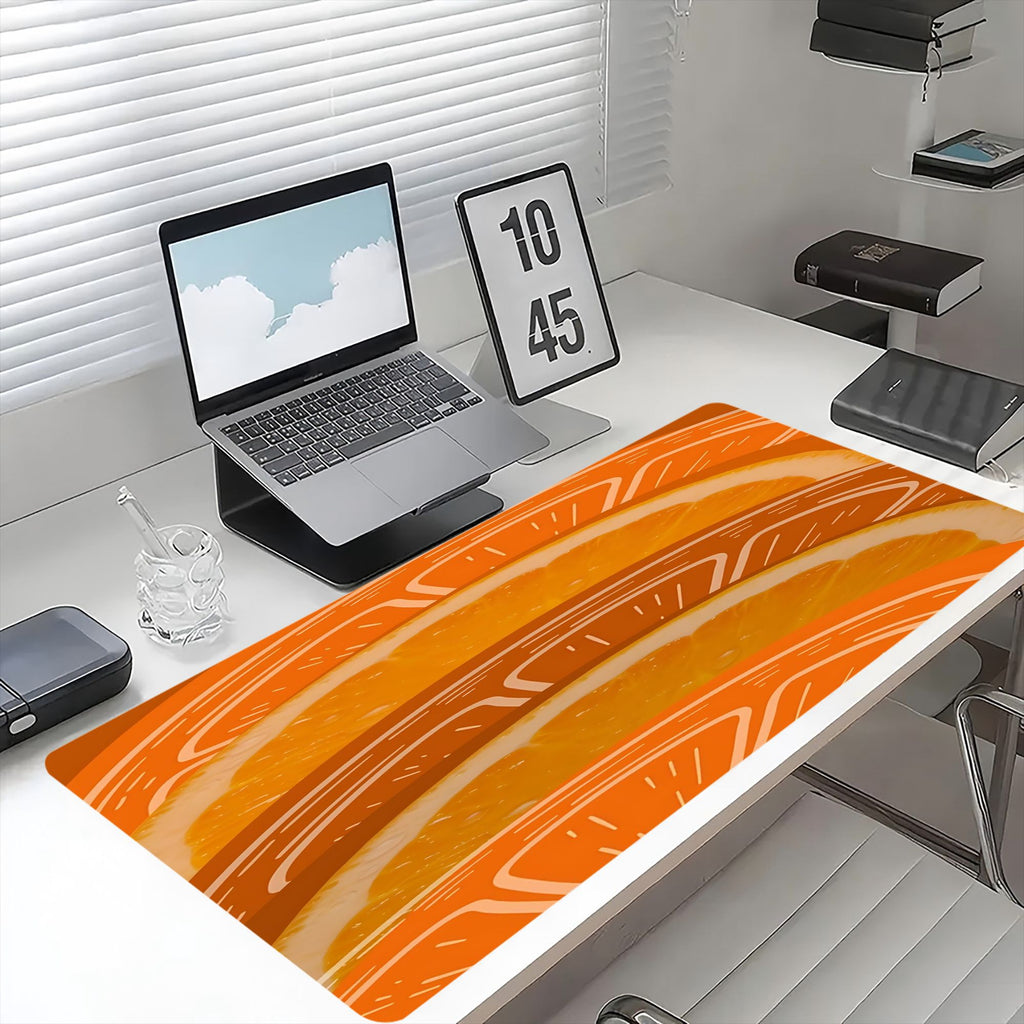 Orange Slices Aesthetic Mouse Pad Compatible for PC & Laptop - Non-Slip Rubber Base Desk Mat with Sewn Edges, Durable Gaming & Office Computer Pad, Cute Citrus ()
