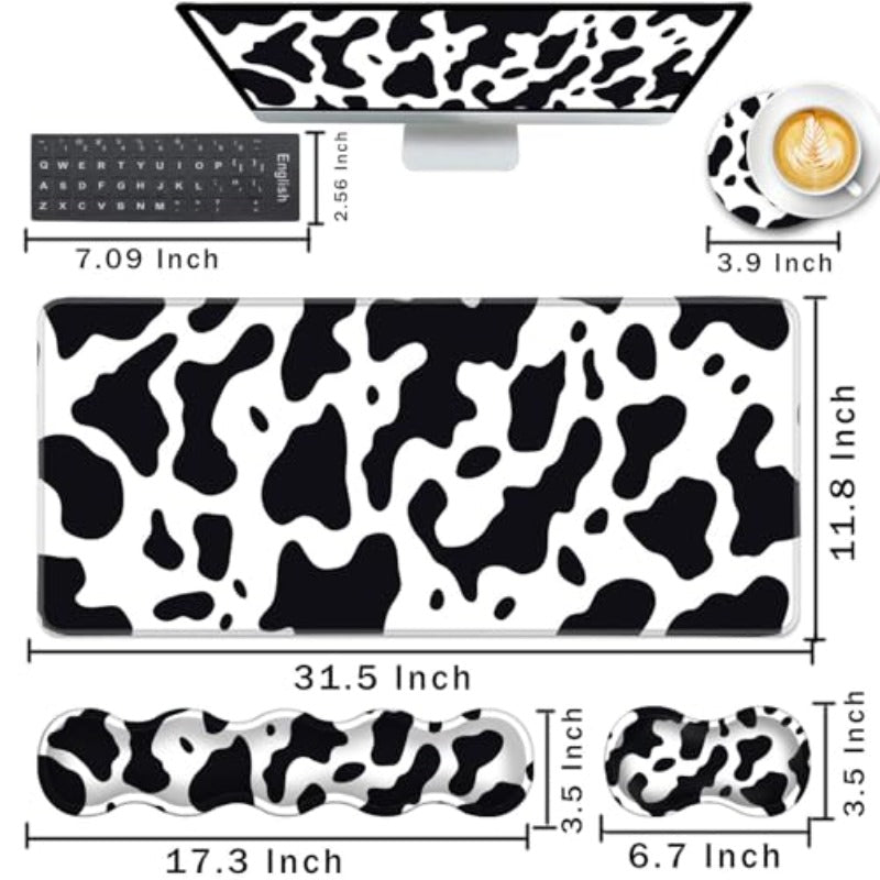 Keyboard Wrist Rest and Mouse Pad with Wrist Port Set Ergonomic CoasterMemory Foam Easy Typing Pain Relief Large XL Desk Mat 31. 5\