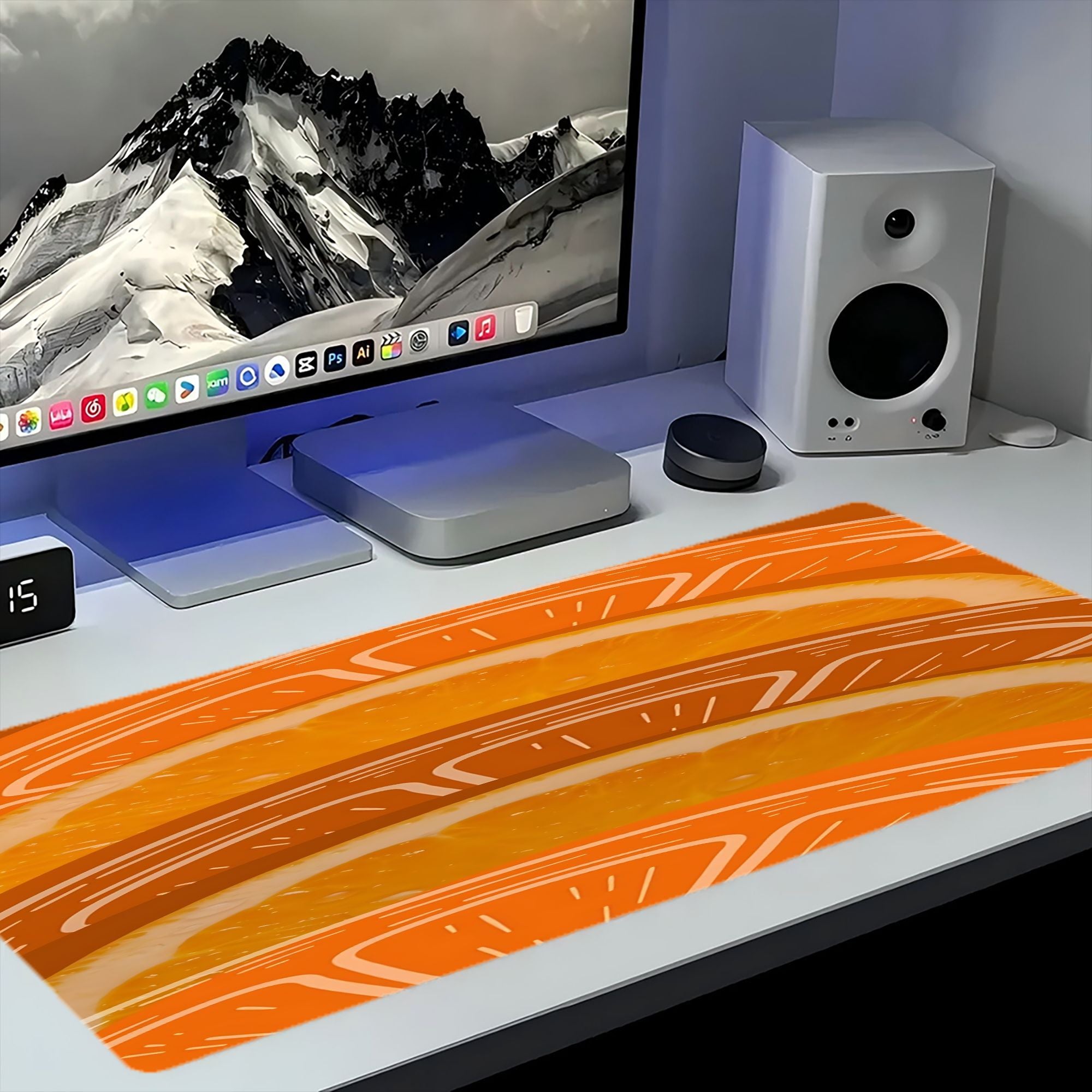Orange Slices Aesthetic Mouse Pad Compatible for PC & Laptop - Non-Slip Rubber Base Desk Mat with Sewn Edges, Durable Gaming & Office Computer Pad, Cute Citrus ()