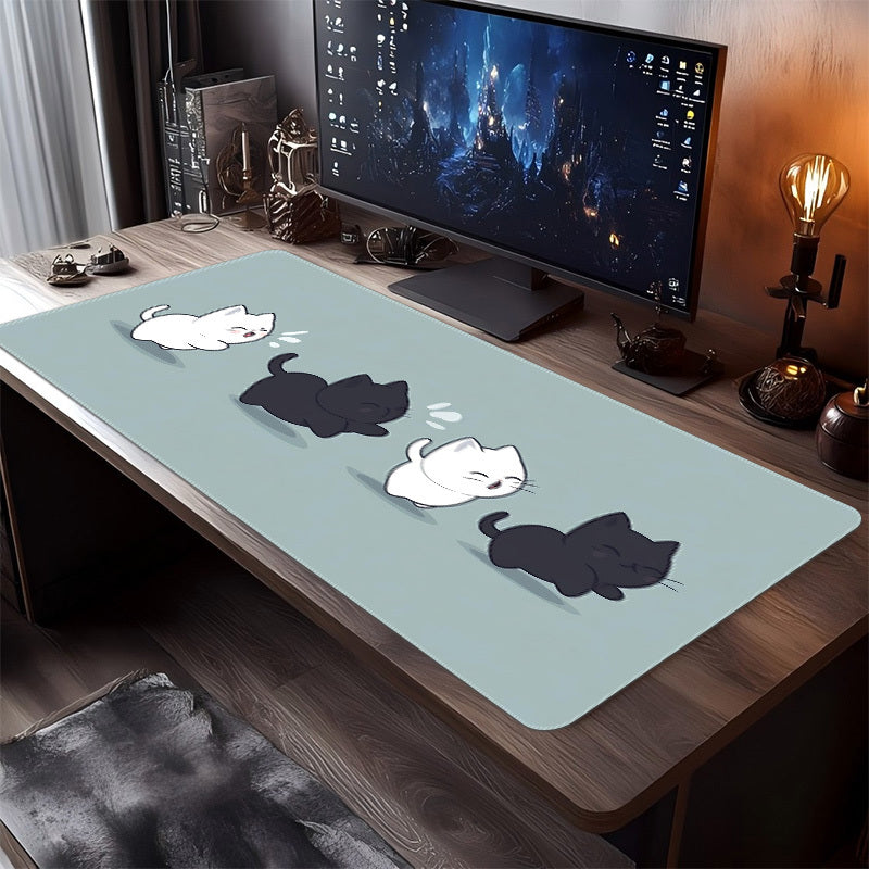 1pc a Cute Cat Design Non-Slip Desk Mat, Thickened And Enlarged for Gaming Or Office Purposes