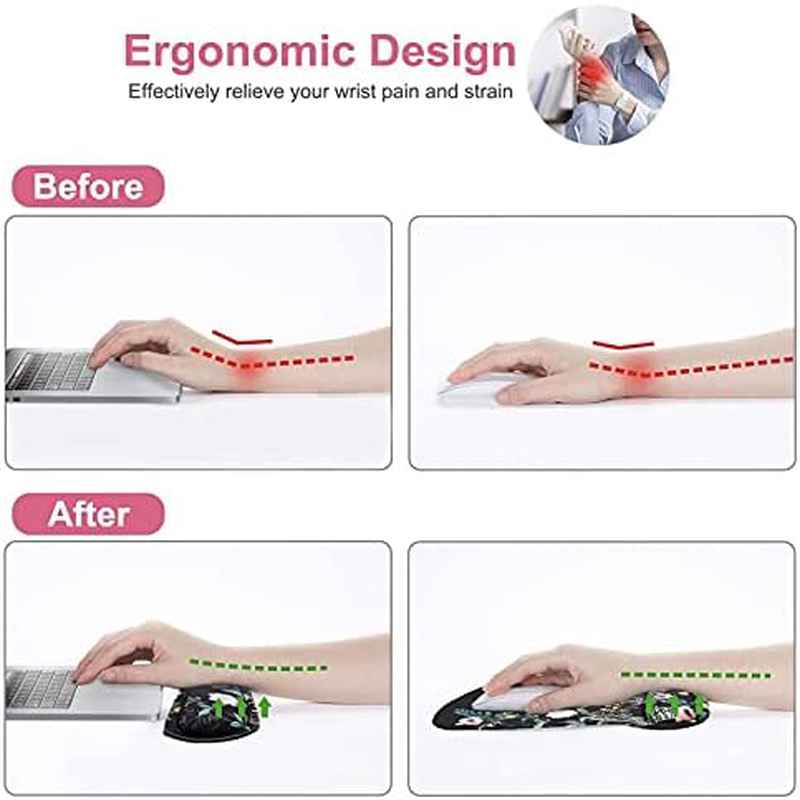 Home Office MOSISO Wrist Rest for Mouse PadKeyboard Set, Ergonomic, Non - Slip, Pain Relief, Easy Typing with Neoprene ClothRaised Memory Foam