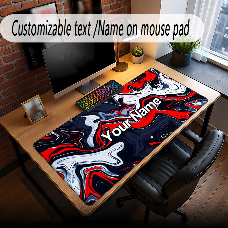 Mouse Pads Featuring a Red Marble Fluid Design, Customizable with Names, Perfect for Office Employees, Gamers, And Equipped with Non-Slip Rubber Bases. an Excellent Gift Choice for Loved Ones