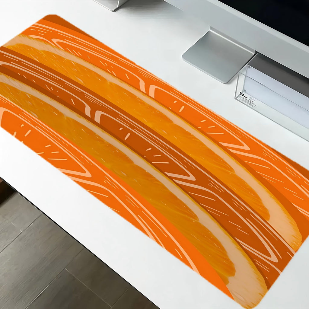 Orange Slices Aesthetic Mouse Pad Compatible for PC & Laptop - Non-Slip Rubber Base Desk Mat with Sewn Edges, Durable Gaming & Office Computer Pad, Cute Citrus ()