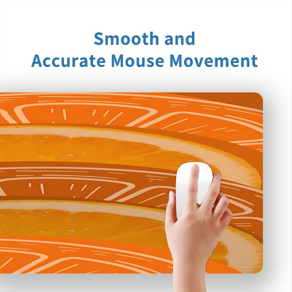 Orange Slices Aesthetic Mouse Pad Compatible for PC & Laptop - Non-Slip Rubber Base Desk Mat with Sewn Edges, Durable Gaming & Office Computer Pad, Cute Citrus ()