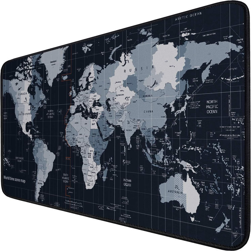 Gaming Mouse Pad, Large Extended Desk Mouse Pad, Non - Slip Spill - Resistant Mousepad with Special - Textured Surface, Anti - Fray Stitched Edges for Esports Pros Gamer Office - Map