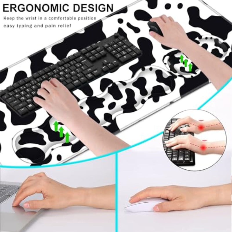 Keyboard Wrist Rest and Mouse Pad with Wrist Port Set Ergonomic CoasterMemory Foam Easy Typing Pain Relief Large XL Desk Mat 31. 5\