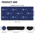 A Large Gaming Mouse Pad Featuring a Halloween Gothic Baroque Skull Design, Along with an Ergonomic Wrist Rest for Keyboard Support. This 4-In-1 Set Includes a Desk Mat And Cup Mat, Designed to Be Non-Slip