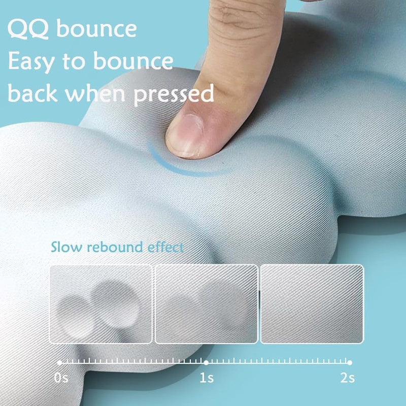 Ergonomic Cloud-Shaped Wrist Rest Mouse Pad Compatible for Typing Pain Relief, Portable Wrist with Surface & Stitched Edges - Wrist Pain Relief for Computer, Office, Use - Cloud Desk Accessory (High-Quality Milk Fabric)