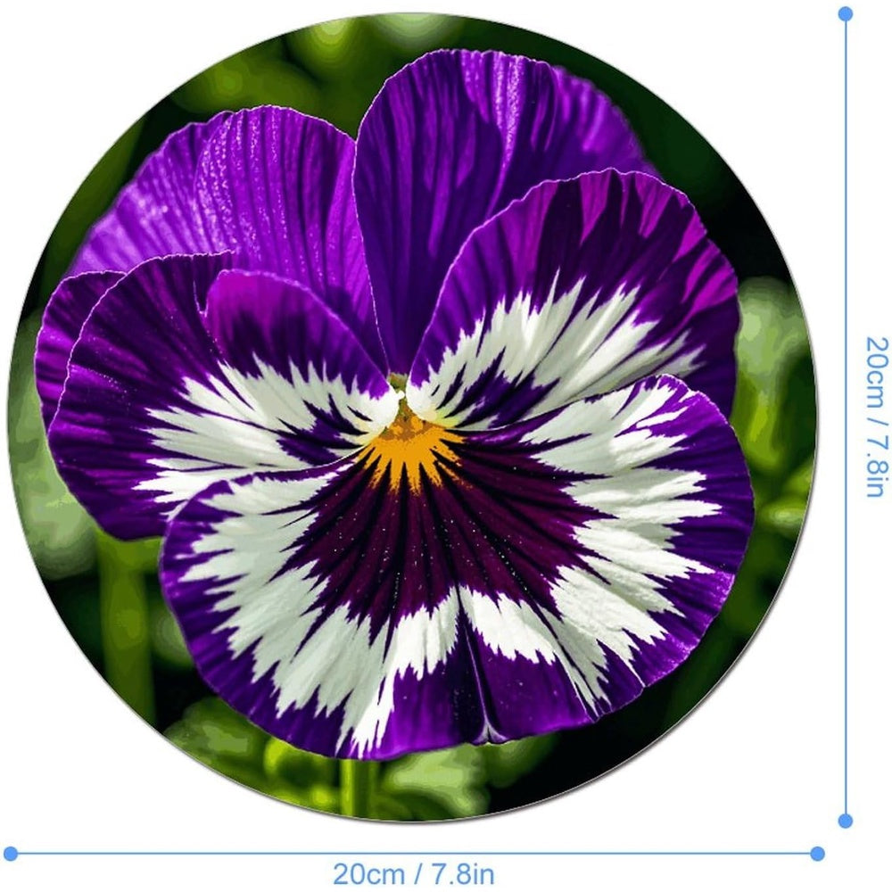 Pansy Perfection Mouse Pad Round Mouse Pad Foldable Mouse Mat Washable Mousepads Non-Slip Rubber Base Small Mousepad 7.9 X 7.9 X 0.1 Inches