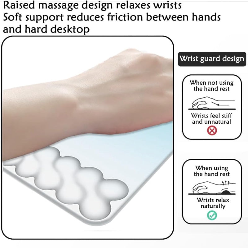 Ergonomic Cloud-Shaped Wrist Rest Mouse Pad Compatible for Typing Pain Relief, Portable Wrist with Surface & Stitched Edges - Wrist Pain Relief for Computer, Office, Use - Cloud Desk Accessory (High-Quality Milk Fabric)