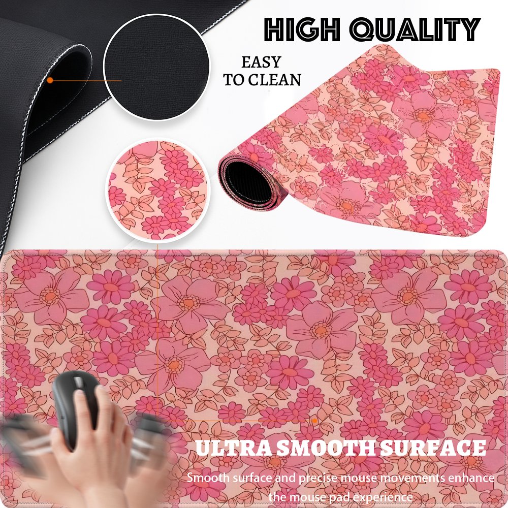 Moon Mouse Pad Desk Pad Computer Pad 2D Flat XXL XL L Super Big Large Gaming Mouse Pad, Desk Mouse Pad, Aesthetic Mouse Pad, Gaming Mouse Pad, Large Desk Mouse Pad with Anime Design, Cute Aesthetic Mouse Pad for Computer, Office, and Home Use, 2D