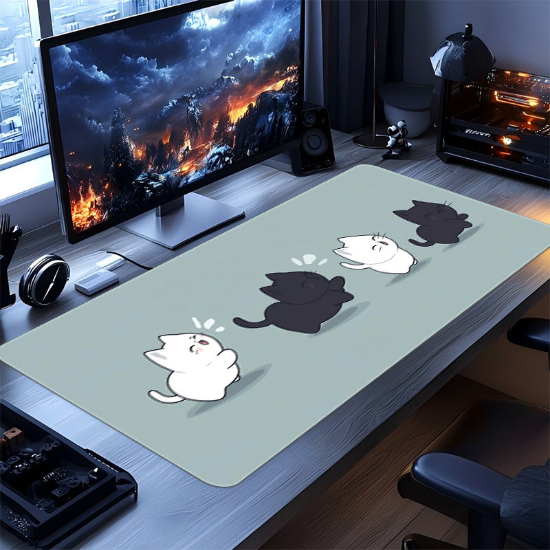 1pc a Cute Cat Design Non-Slip Desk Mat, Thickened And Enlarged for Gaming Or Office Purposes