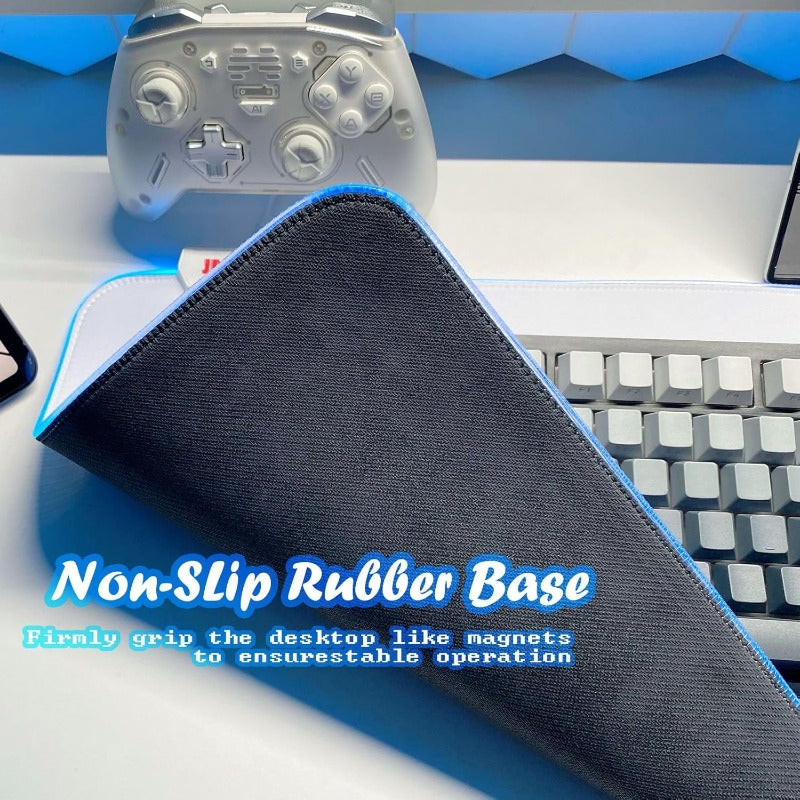 JMIYAV e Gaming Mouse Pad RGB Mousepad Non-Slip Rubber Base Extra Large Cool XL XXL Computer Desk Pad Gaming Accessories LED Light Up Extended Big Mouse Pad for Gamer 31.5x12In Upgrade