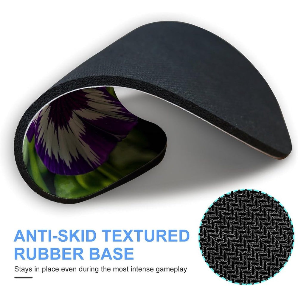 Pansy Perfection Mouse Pad Round Mouse Pad Foldable Mouse Mat Washable Mousepads Non-Slip Rubber Base Small Mousepad 7.9 X 7.9 X 0.1 Inches