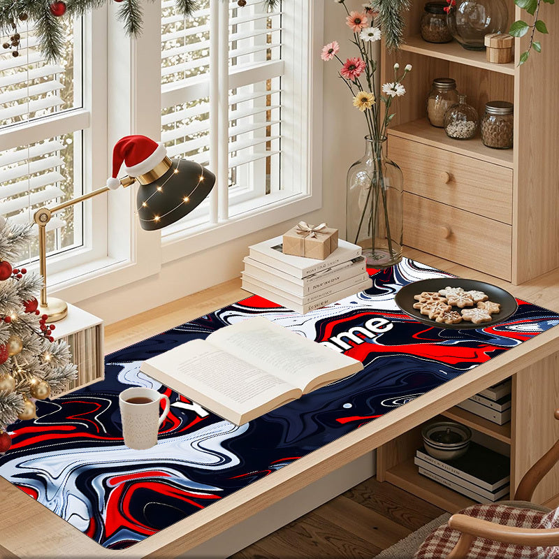 Mouse Pads Featuring a Red Marble Fluid Design, Customizable with Names, Perfect for Office Employees, Gamers, And Equipped with Non-Slip Rubber Bases. an Excellent Gift Choice for Loved Ones