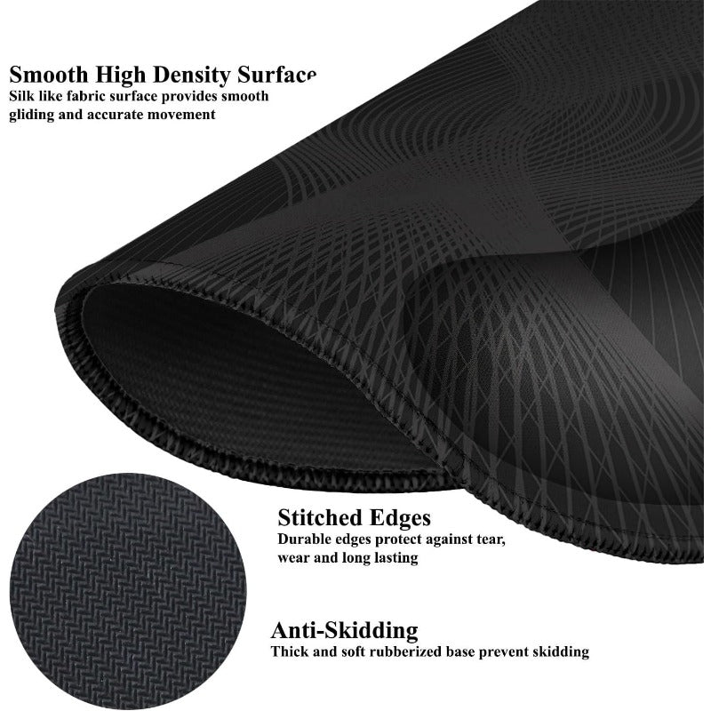 Meffort Inc Ergonomic Gaming & Office Mouse Pad with Wrist Rest Support - Non-Slip Base, Sound Wave Texture Surface, Durable Comfortable Design for Computer, PC, Laptop - Reduces Wrist Fatigue, Improves Accuracy & Control