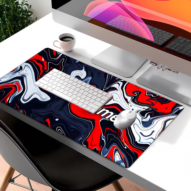 Mouse Pads Featuring a Red Marble Fluid Design, Customizable with Names, Perfect for Office Employees, Gamers, And Equipped with Non-Slip Rubber Bases. an Excellent Gift Choice for Loved Ones