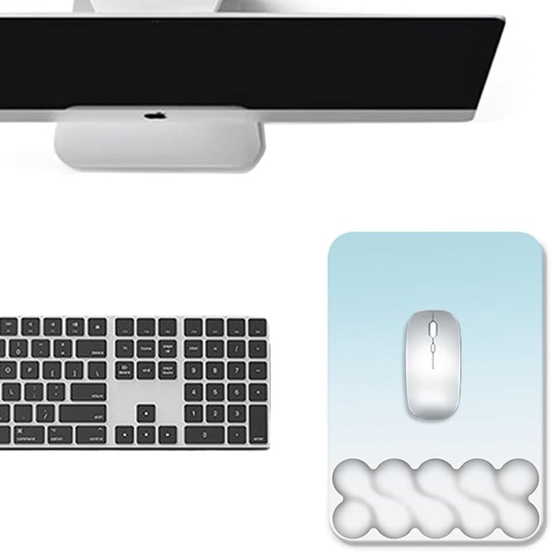 Ergonomic Cloud-Shaped Wrist Rest Mouse Pad Compatible for Typing Pain Relief, Portable Wrist with Surface & Stitched Edges - Wrist Pain Relief for Computer, Office, Use - Cloud Desk Accessory (High-Quality Milk Fabric)