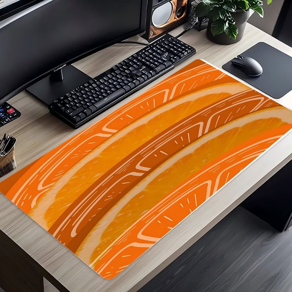 Orange Slices Aesthetic Mouse Pad Compatible for PC & Laptop - Non-Slip Rubber Base Desk Mat with Sewn Edges, Durable Gaming & Office Computer Pad, Cute Citrus ()