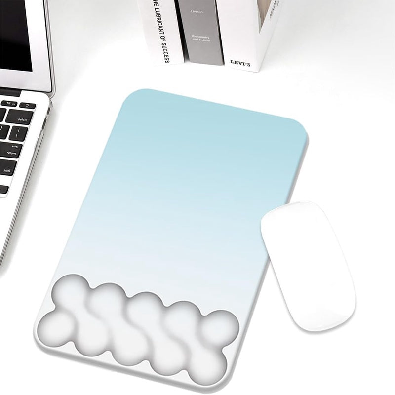 Ergonomic Cloud-Shaped Wrist Rest Mouse Pad Compatible for Typing Pain Relief, Portable Wrist with Surface & Stitched Edges - Wrist Pain Relief for Computer, Office, Use - Cloud Desk Accessory (High-Quality Milk Fabric)
